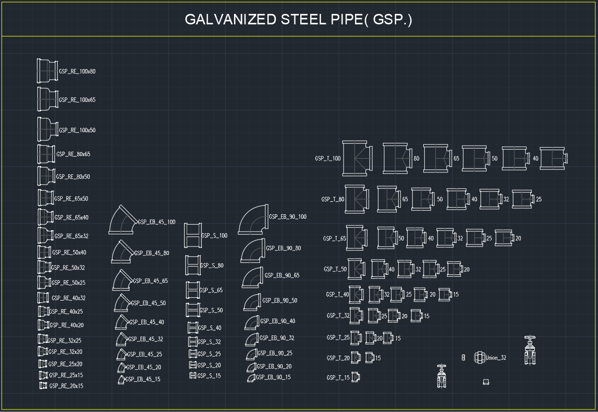 pipe fitting dwg files